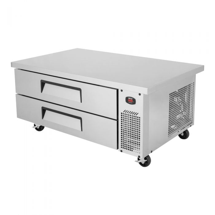 Turbo Air TCBE-52SDR-E-N 2 Drawer 52" Stainless Steel Chef Base Refrigerator, 6" Extended Top, 9.1 Cu. Ft.