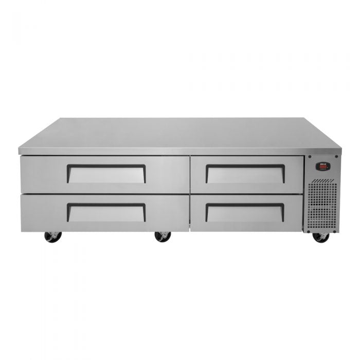 Turbo Air TCBE-72SDR-N 4 Drawer 72" Stainless Steel Chef Base Refrigerator, Optional 6" Extended Top, 12.6 Cu. Ft.