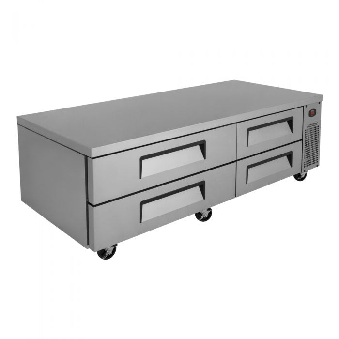Turbo Air TCBE-72SDR-N 4 Drawer 72" Stainless Steel Chef Base Refrigerator, Optional 6" Extended Top, 12.6 Cu. Ft.