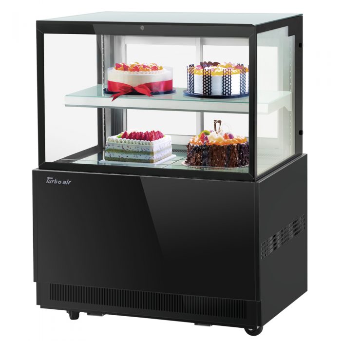 Turbo Air TBP36-46FN-W(B) 36" Refrigerated Bakery Display Case, 2 Tiers, Front Open, White or Black