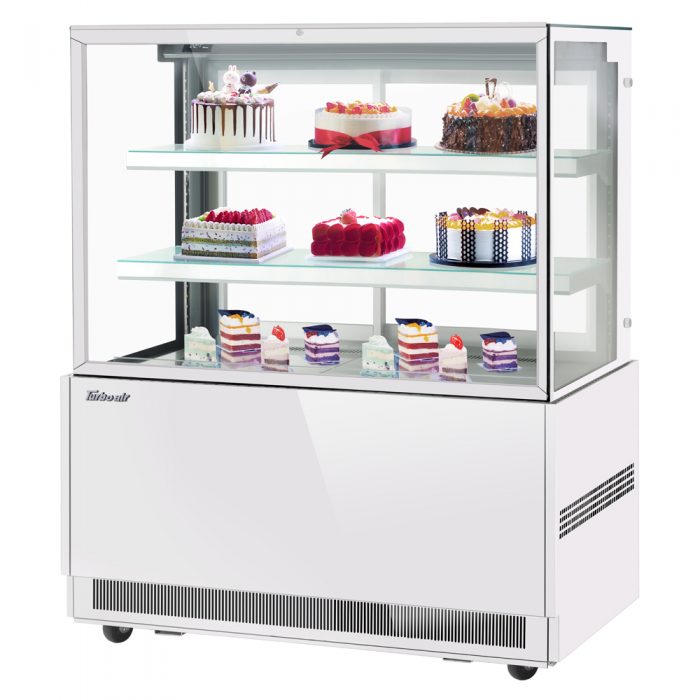 Turbo Air TBP48-54FN-W(B) 48" Refrigerated Bakery Display Case, 3 Tiers, Front Open, White or Black, 17.2 Cu. Ft.