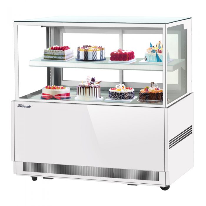 Turbo Air TBP60-46NN-W(B) 59" Refrigerated Bakery Display Case, 2 Tiers, White or Black, 15.7 Cu. Ft.