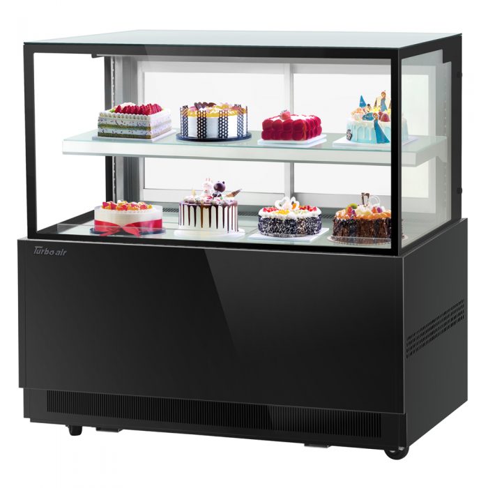 Turbo Air TBP60-46NN-W(B) 59" Refrigerated Bakery Display Case, 2 Tiers, White or Black, 15.7 Cu. Ft.