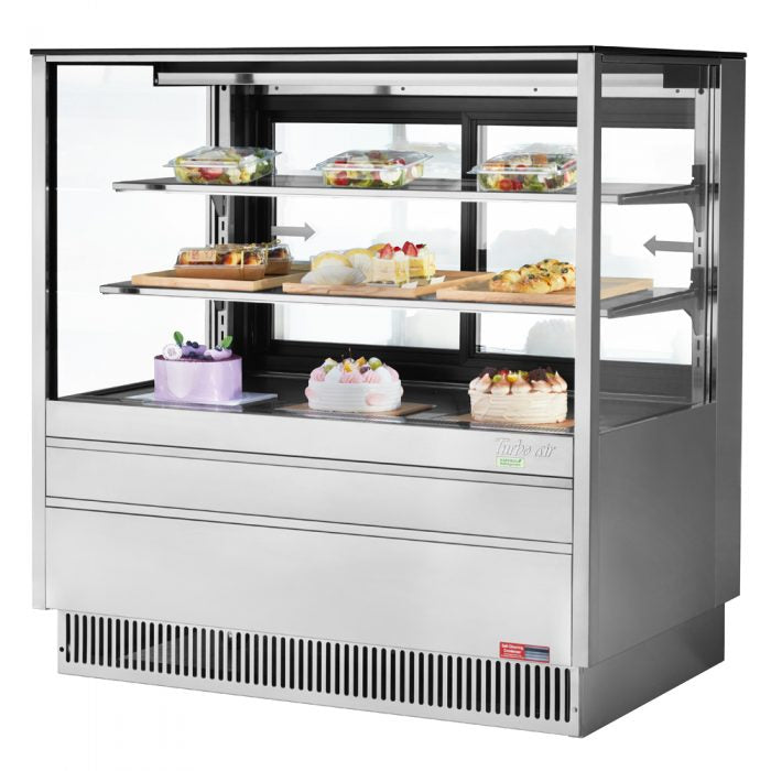 Turbo Air TCGB-48UF-S-N 48" Refrigerated Bakery Display Case, European Straight Front Glass, Stainless steel, 15.6 Cu. Ft.