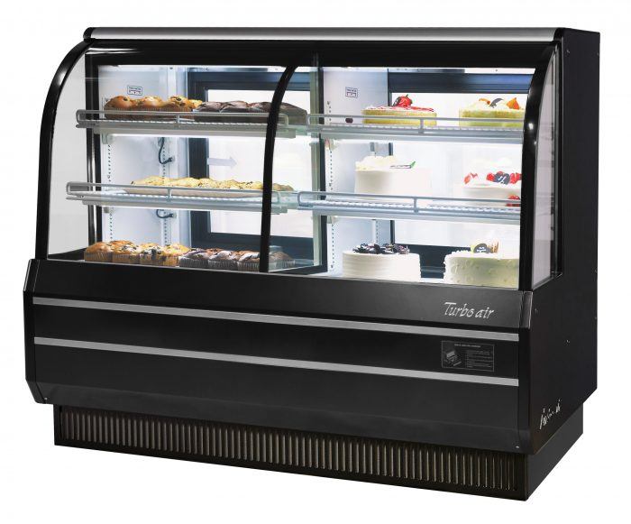 Turbo Air TCGB-60CO-W(B)-N 72" Refrigerated and Dry Bakery Display Case Combination, White or Black, 10.3 Cu. Ft.