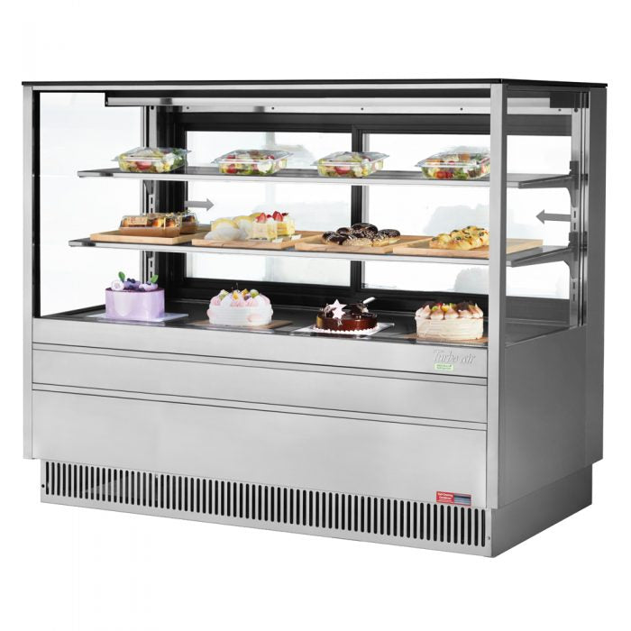 Turbo Air TCGB-60UF-S-N 60" Refrigerated Bakery Display Case, European Straight Front Glass, Stainless steel, 19.4 Cu. Ft.