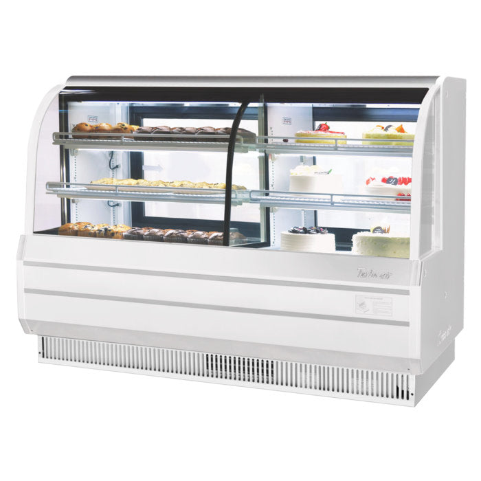 Turbo Air TCGB-72CO-W(B)-N 72" Refrigerated and Dry Bakery Display Case, European Straight Front Glass, White or Black, 12.2 Cu. Ft.