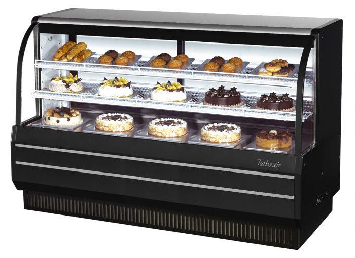 Turbo Air TCGB-72-W(B)-N 72" Refrigerated Bakery Display Case, White or Black, 23.2 Cu. Ft.