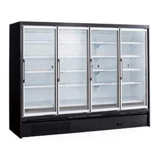 Coldline EGR100 101" Four Glass Swing Door Self-Contained Refrigerated Merchandiser