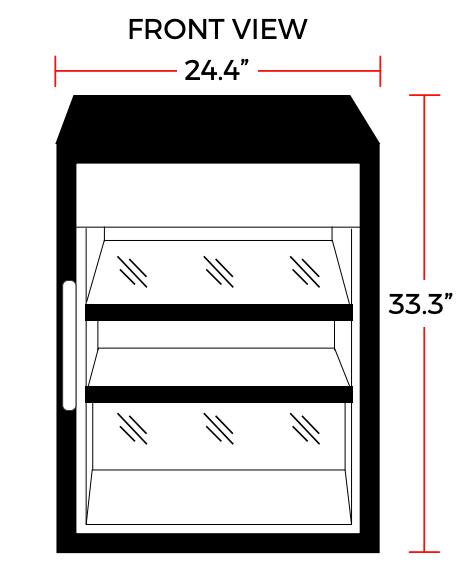 Coldline G5-B 24" Countertop Swing Door Merchandising Refrigerator, Black