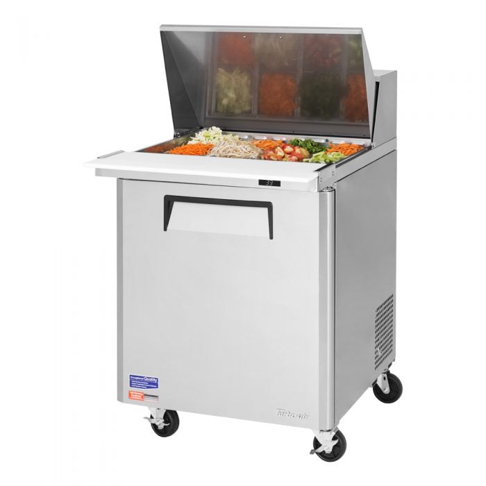 Turbo Air MST-28-12-N 1 Solid Door Mega Top Refrigerated Sandwich Prep Table, 8 Cu. Ft.