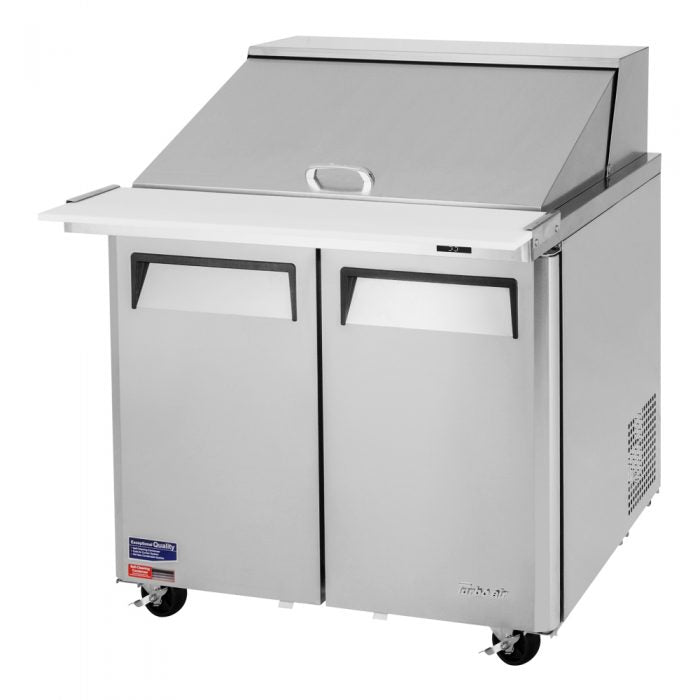 Turbo Air MST-36-15-N6 2 Solid Door  Mega Top Refrigerated Sandwich Prep Table, 11 Cu. Ft.