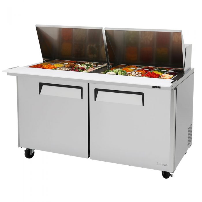 Turbo Air MST-60-24-N 2 Solid Door Mega Top Refrigerated Sandwich Prep Table, 19 Cu. Ft.