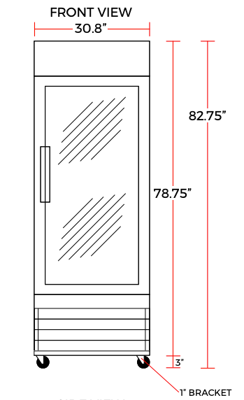 Coldline D30-B 31″ Single Glass Swing Door Merchandiser Freezer, Black