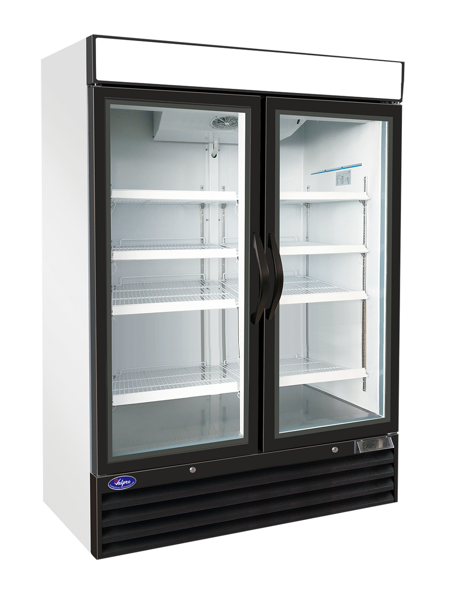 Valpro VP2R-48HC Two Swing Glass Door 48 cu. ft. Refrigerator