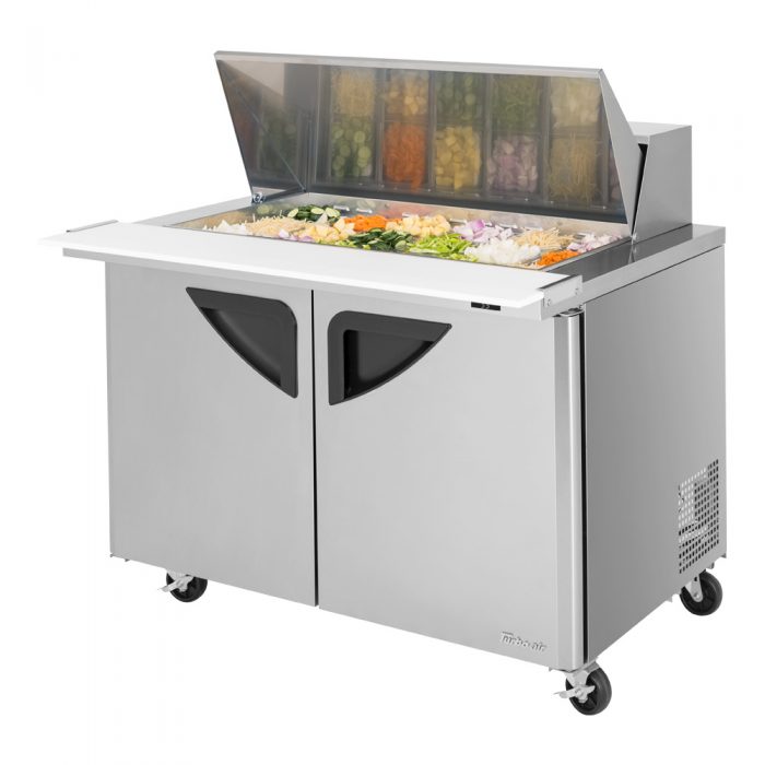 Turbo Air TST-48SD-18-N 2 Solid Door Mega Top Refrigerated Sandwich Prep Table, 15 Cu. Ft.