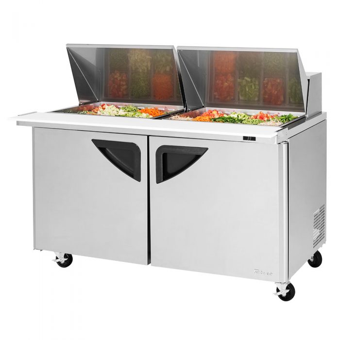 Turbo Air TST-60SD-24-N 2 Solid Door Mega Top Refrigerated Sandwich Prep Table, 19 Cu. Ft.