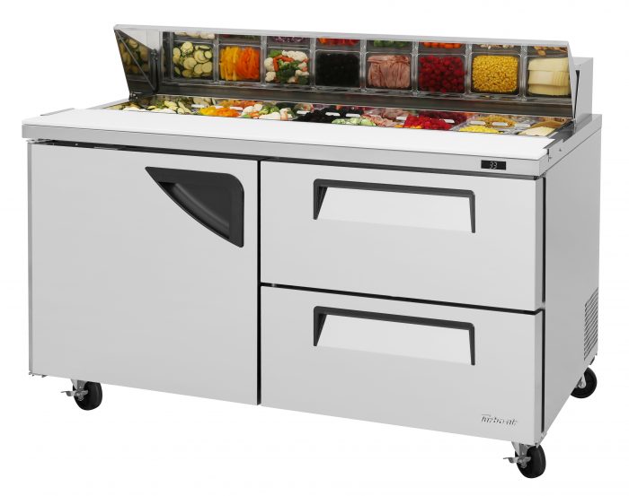 Turbo Air TST-60SD-D2-N 1 Solid Door and 2 Drawer Refrigerated Sandwich Prep Table