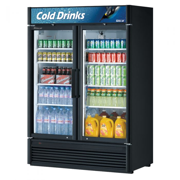 Turbo Air TGM-47SD-N 2 Door Swing Style Glass Merchandiser Refrigerator, 41.7 Cu. Ft.