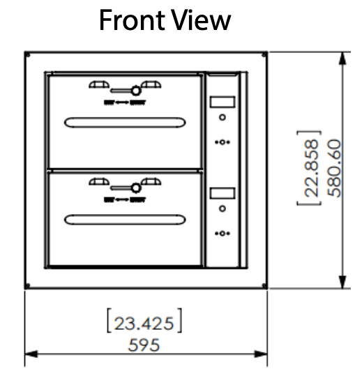 Prepline BDW2N Double Narrow Built-in Stainless Steel Drawer Warmer- 900W, 120V