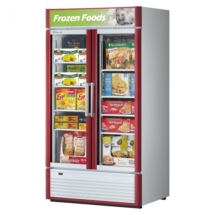 Turbo Air TGF-35SD-N 2 Door Swing Glass Merchandiser Freezer, 28.4 Cu. Ft.
