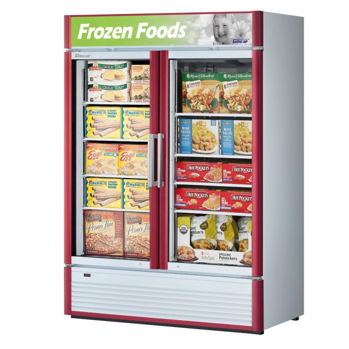 Turbo Air TGF-47SD-N 2 Door Swing Glass Merchandiser Freezer, 39 Cu. Ft.