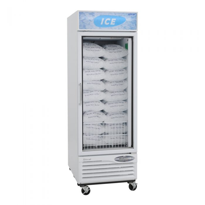 Turbo Air TGIM-23W-N 1 Glass Door Swing Ice Merchandiser, White Cabinet
