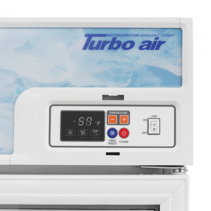 Turbo Air TGIM-49W-N 2 Glass Door Swing Ice Merchandiser, White Cabinet