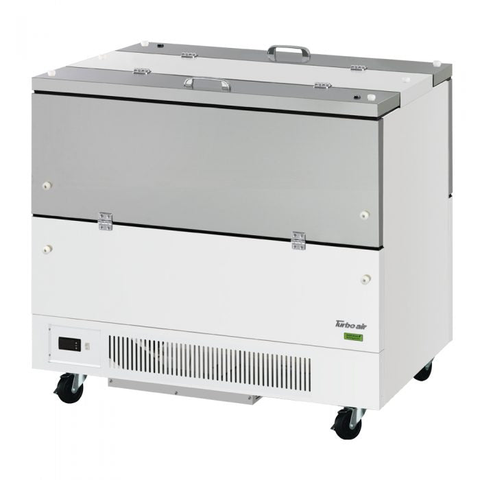 Turbo Air TMKC-49-2-WS-N6 49" Dual Sided Access Milk Cooler, White Coated Steel