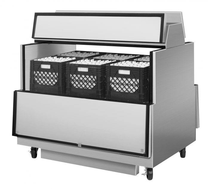 Turbo Air TMKC-49-2-WS-N6 49" Dual Sided Access Milk Cooler, White Coated Steel