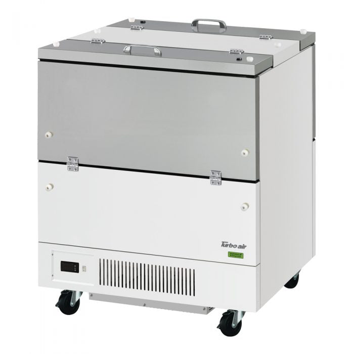 Turbo Air TMKC-34-2-WS-N6 34" Dual Sided Access Milk Cooler, White Coated Steel