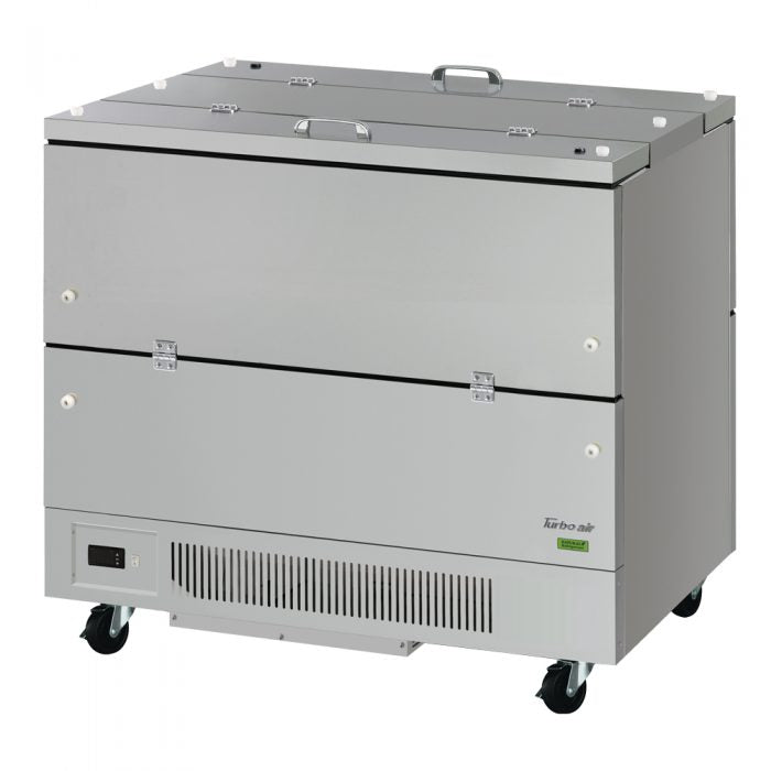 Turbo Air TMKC-49-2-SS-N6 49" Dual Sided Access Milk Cooler, Stainless Steel