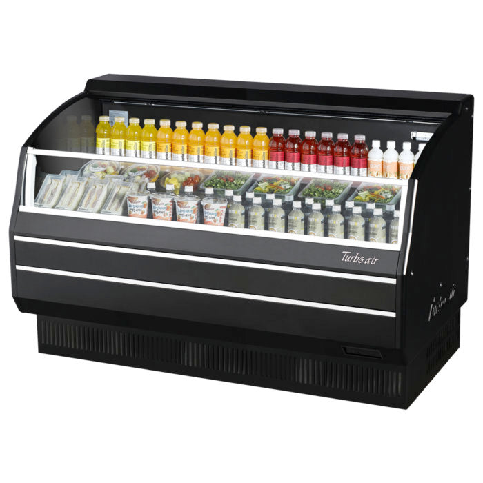 Turbo Air TOM-60SB-SP-N 63" Slim Line Horizontal Open Display Merchandiser, Solid Side Panel, Black, 11.2 Cu. Ft.