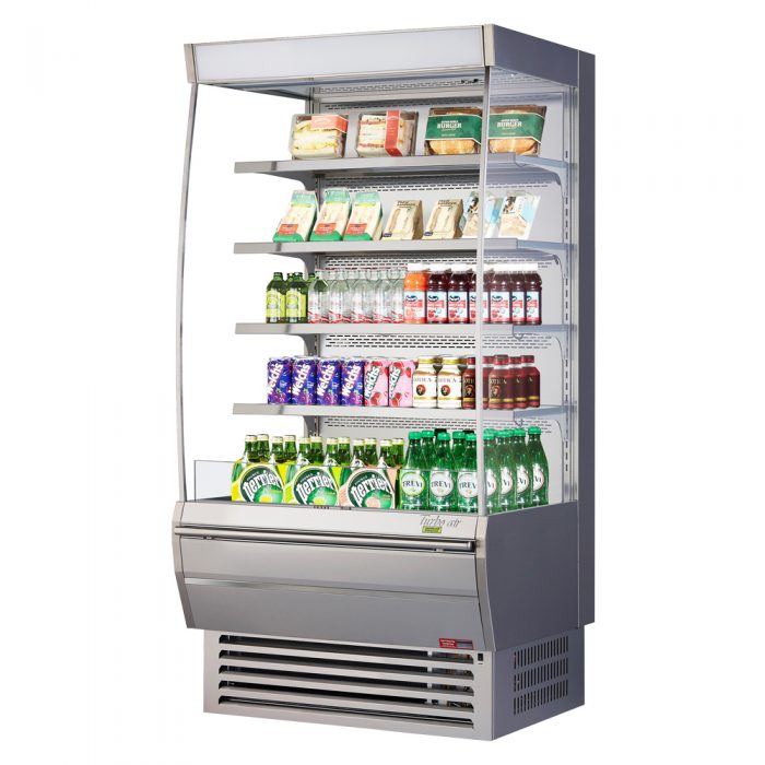 Turbo Air TOM-36DXS-N 36" Vertical Open Display Merchandiser, 34" Extra Deep, Stainless Steel