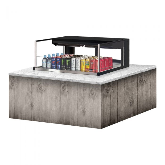 Turbo Air TOM-36L-UFD-W(B)-1SI-N 34-3/4" Low Profile Open Display Merchandiser, European Straight Style, 4.6 Cu. Ft.
