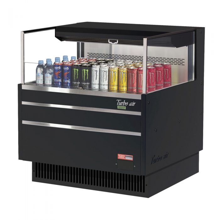 Turbo Air TOM-36L-UF-W(B)-1S-N 34-3/4" Low Profile Open Display Merchandiser, European Straight Style, , 4.6 Cu. Ft.