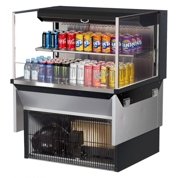 Turbo Air TOM-36L-UF-W(B)-2SI-N 34-3/4" Low Profile Open Display Merchandiser, 1 shelf, European Straight Style, , 7.5 Cu. Ft.