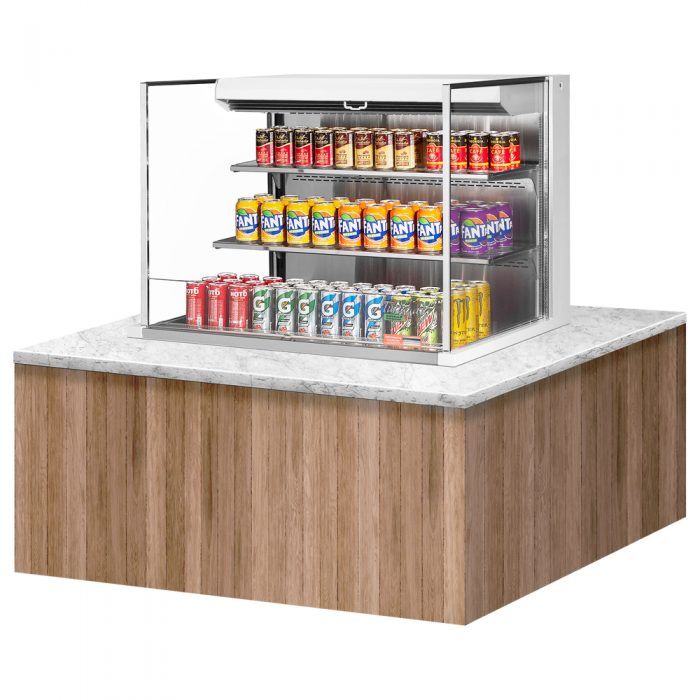 Turbo Air TOM-36L-UF-W(B)-3SI-N 34-3/4" Low Profile Open Display Merchandiser, 2 shelves, European Straight Style, , 11.1 Cu. Ft.