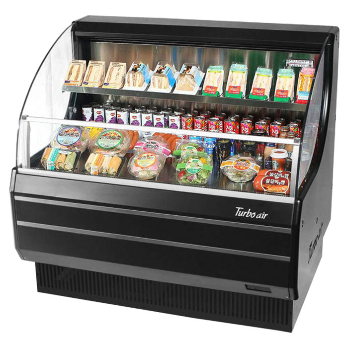 Turbo Air TOM-40LW(B)-N 39" Low Profile, Horizontal Open Display Merchandiser, White or Black, 7.4 Cu. Ft.
