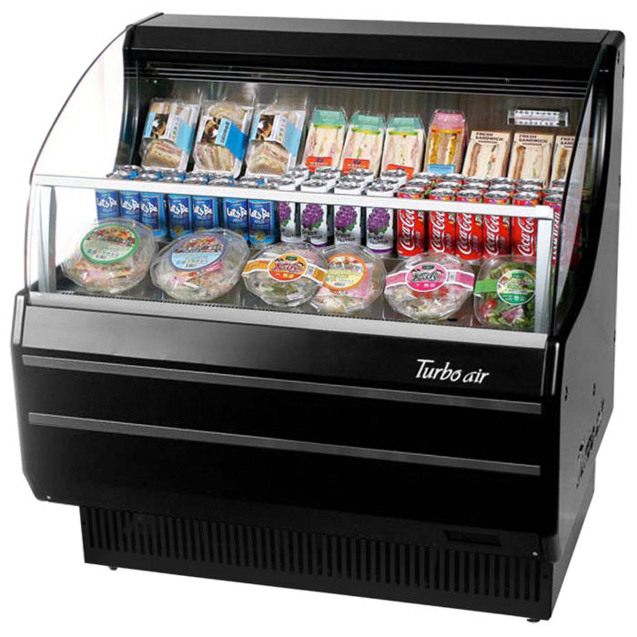 Turbo Air TOM-40SW(B)-N 39" Slim Line, Horizontal Open Display Merchandiser, White or Black, 6.7 Cu. Ft.