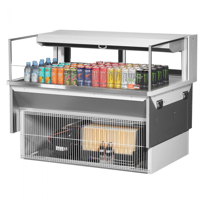 Turbo Air TOM-48L-UFD-W(B)-1SI-N 46-3/4" Low Profile Drop In Open Display Merchandiser, European Straight Style, 6.3 Cu. Ft.