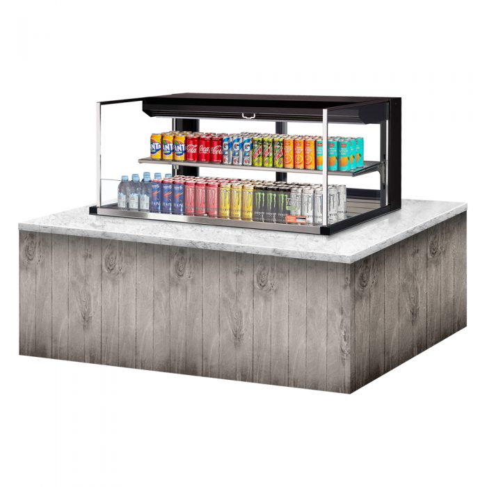 Turbo Air TOM-48L-UFD-W(B)-2SI-N 46-3/4" Low Profile Drop In Open Display Merchandiser, 1 shelf, European Straight Style, 10.2 Cu. Ft.