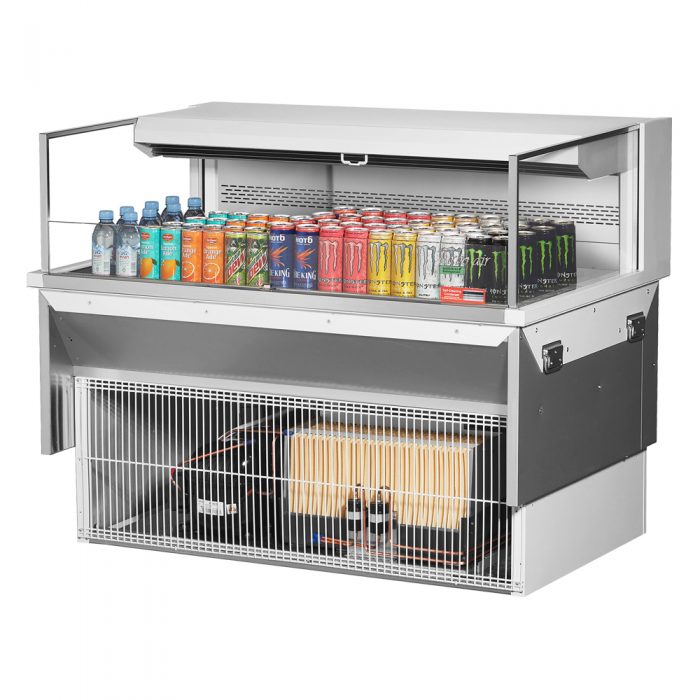 Turbo Air TOM-48L-UF-W(B)-1SI-N 34-3/4" Low Profile Drop In Open Display Merchandiser, European Straight Style, 6.3 Cu. Ft.
