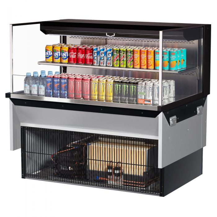Turbo Air TOM-48L-UF-W(B)-2SI-N 46-3/4" Low Profile Drop In Open Display Merchandiser, 1 shelf, European Straight Style, 10.2 Cu. Ft.