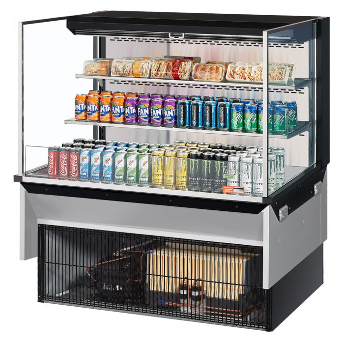 Turbo Air TOM-48L-UF-W(B)-3SI-N 46-3/4" Low Profile Drop In Open Display Merchandiser, 2 shelves, European Straight Style, 15.2 Cu. Ft.