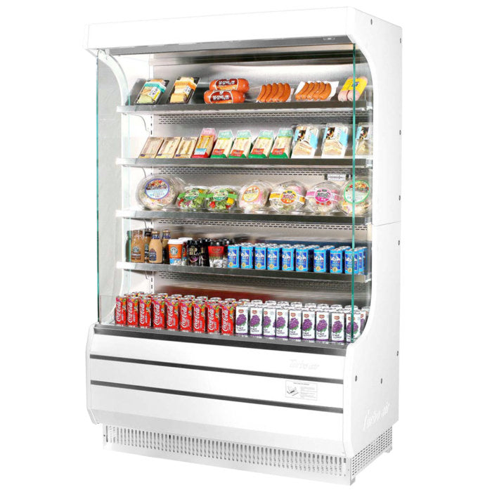 Turbo Air TOM-50W(B)-N 50" Vertical Open Display Merchandiser, Full Size, White or Black, 16.5 Cu. Ft.