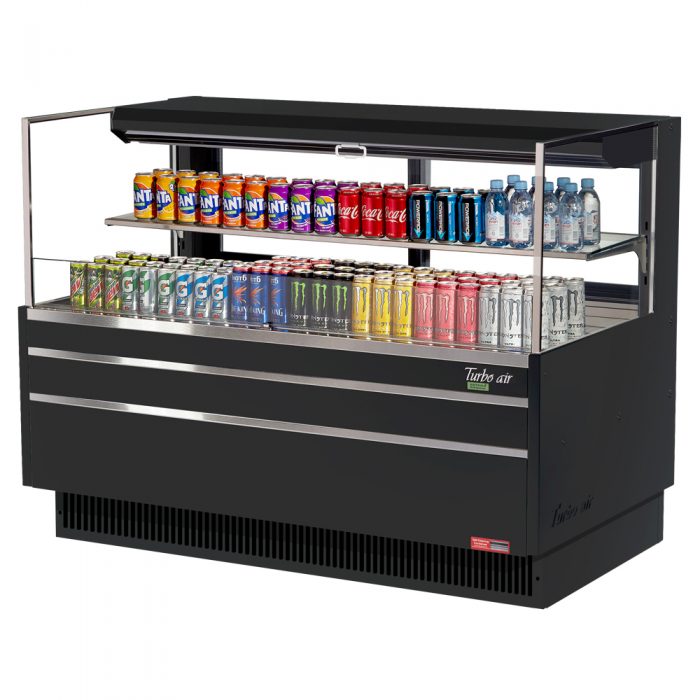 Turbo Air TOM-60L-UFD-W(B)-2S-N 58-3/4" Low Profile Open Display Merchandiser, 1 shelf, European Straight Style, 13 Cu. Ft.