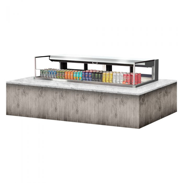 Turbo Air TOM-72L-UFD-S-1SI-N 70-3/4" Low Profile Drop In Open Display Merchandiser, European Straight Style, Stainless Steel, 9.7 Cu. Ft.