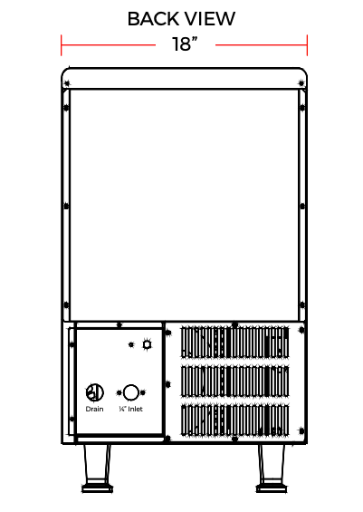 Coldline ICE70 18" Air Cooled 70 lb. Capacity Cube Shape Ice Machine