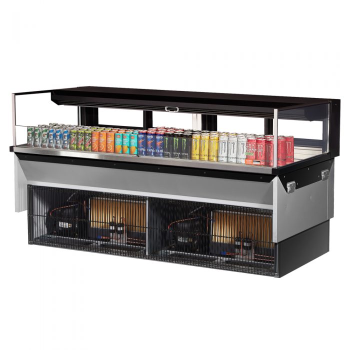 Turbo Air TOM-72L-UFD-W(B)-1SI-N 70-3/4" Low Profile Drop In Open Display Merchandiser, European Straight Style, 9.7 Cu. Ft.